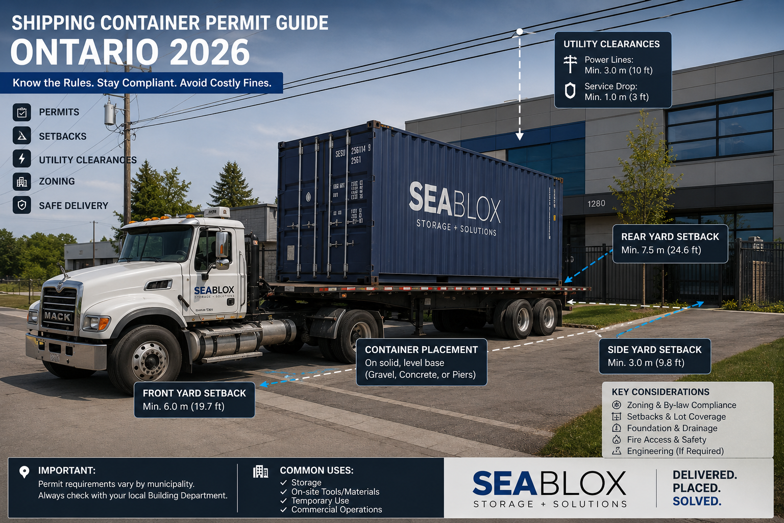 Shipping container permit guidelines for Ontario